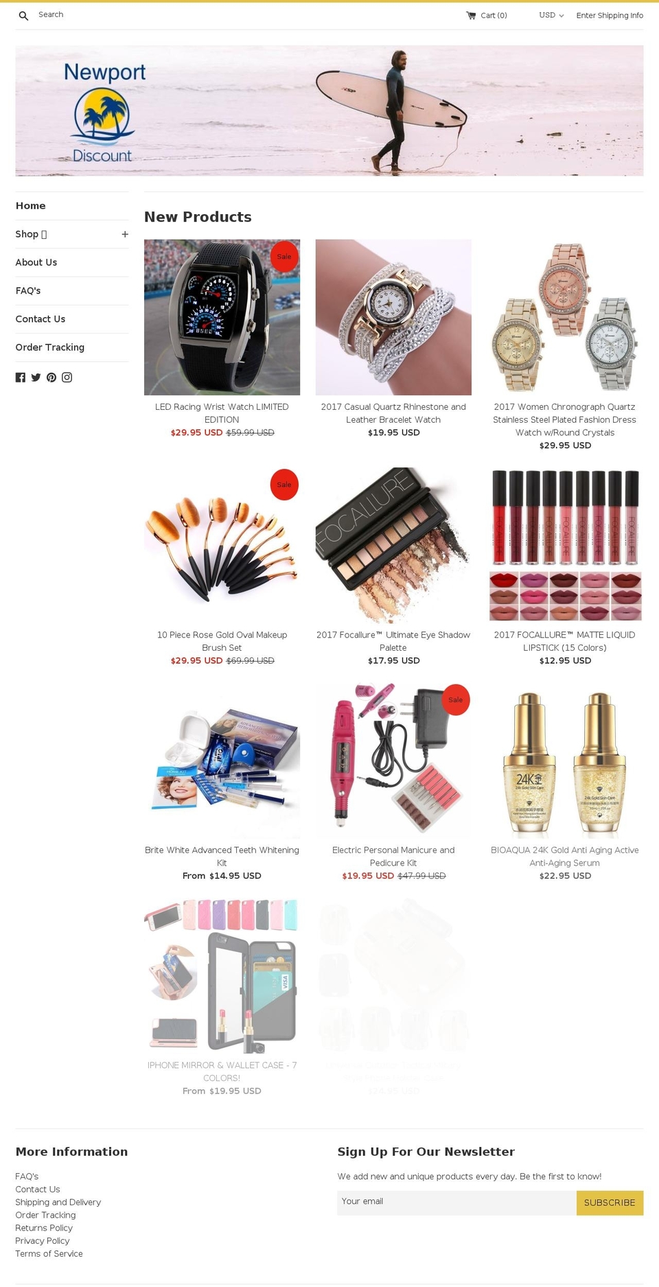 newportdiscount.com shopify website screenshot