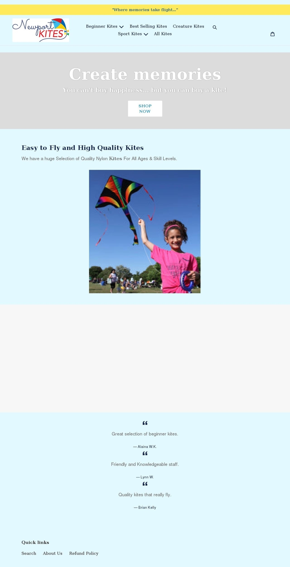 newportkites.com shopify website screenshot
