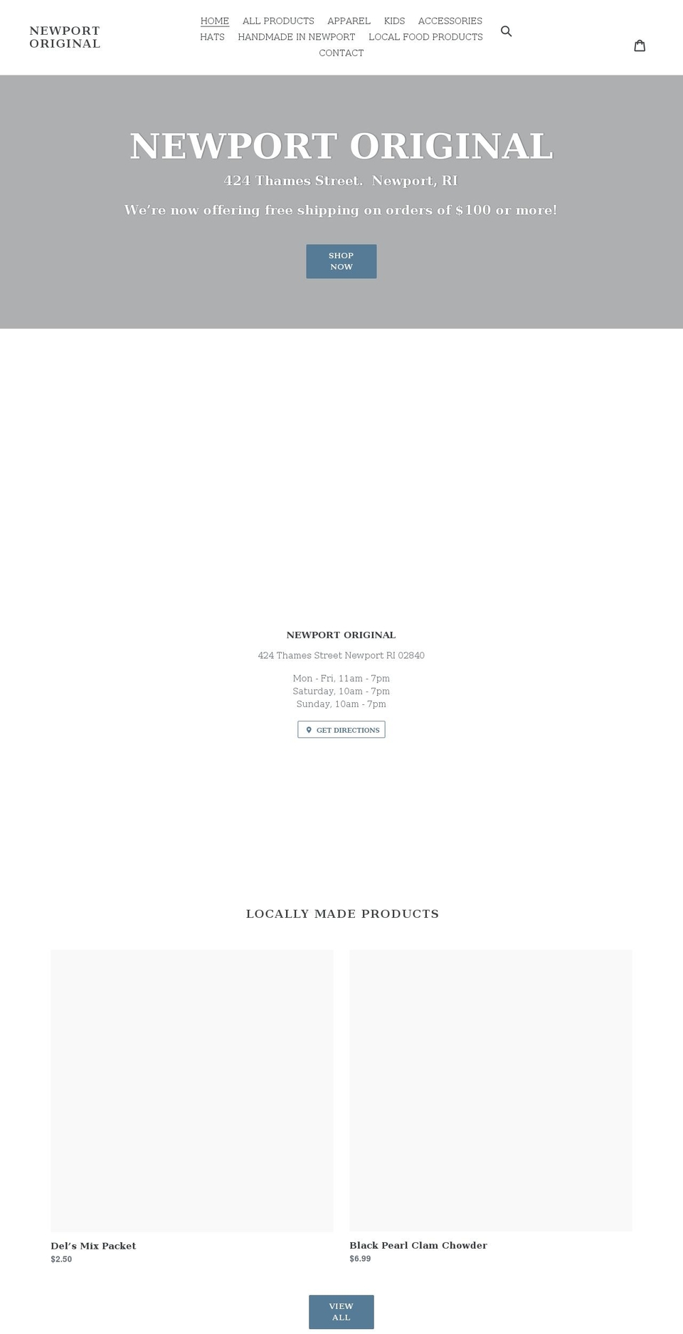 newportoriginal.com shopify website screenshot