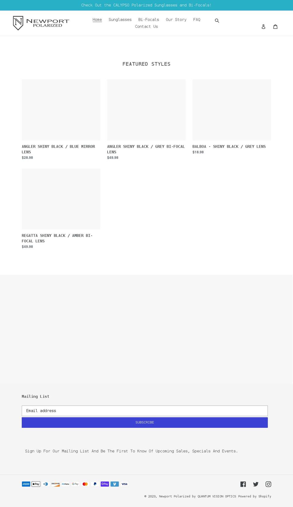 newportpolarized.com shopify website screenshot
