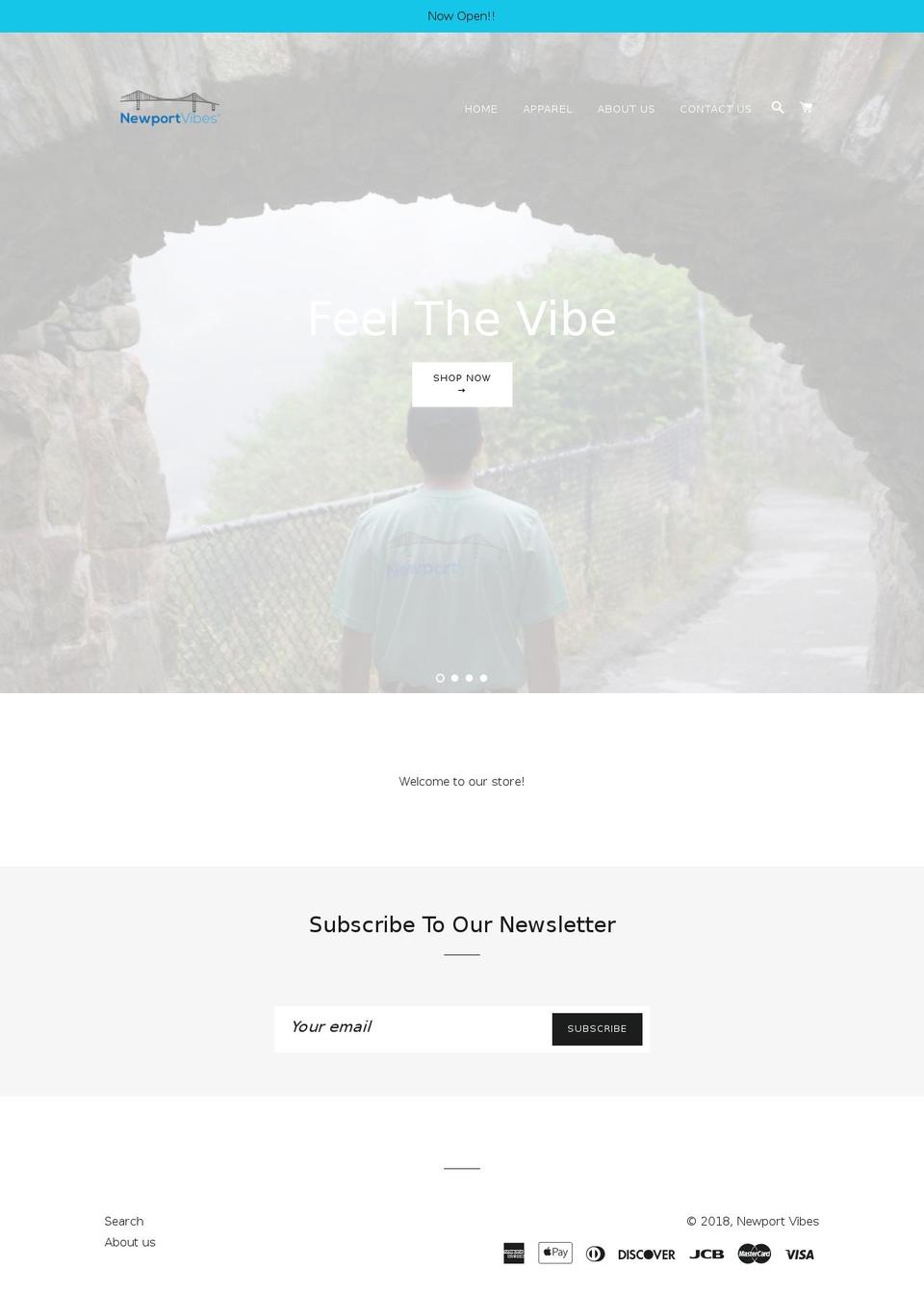 newportvibes.com shopify website screenshot