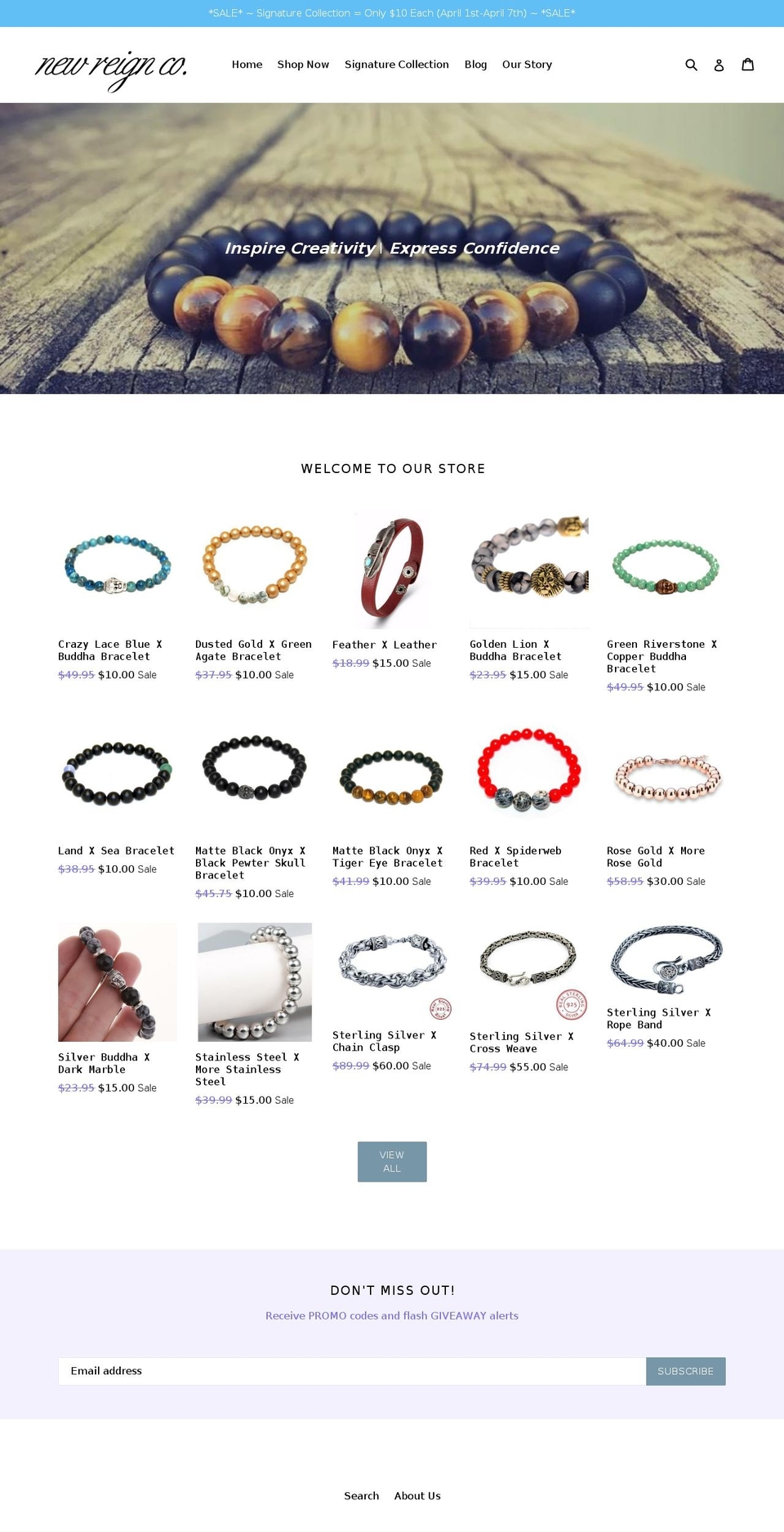 newreignco.com — Shopify storefront screenshot