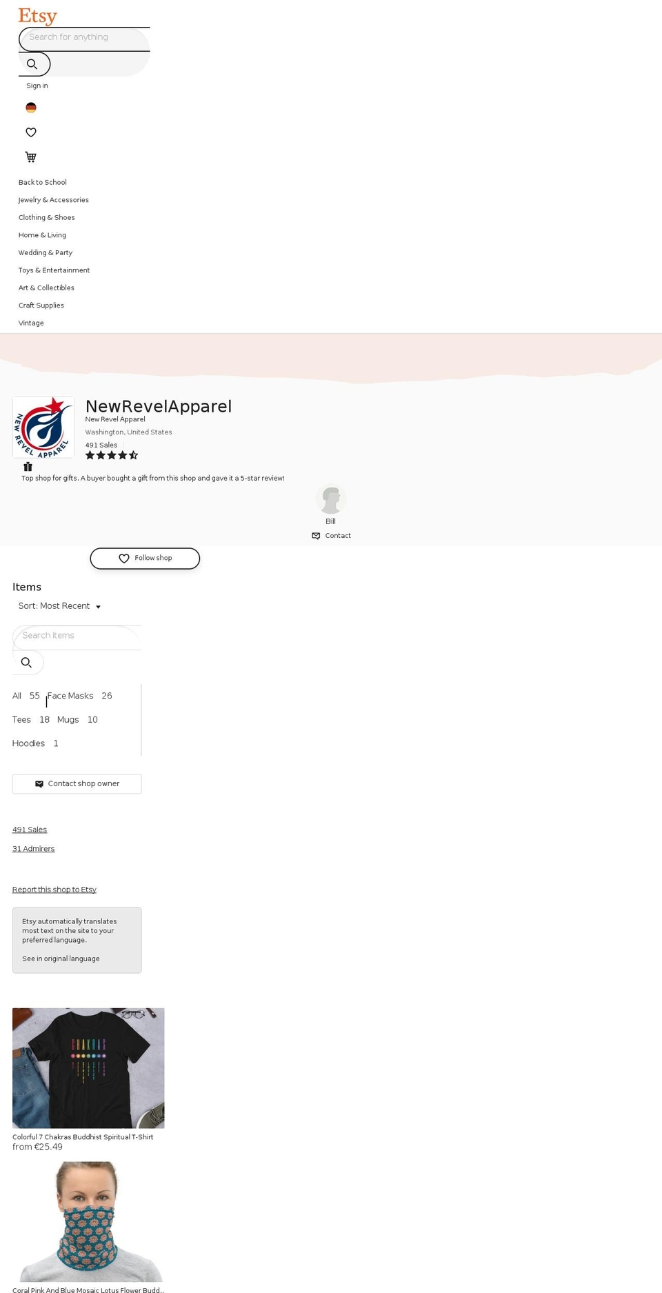 newrevelapparel.com — Shopify storefront screenshot