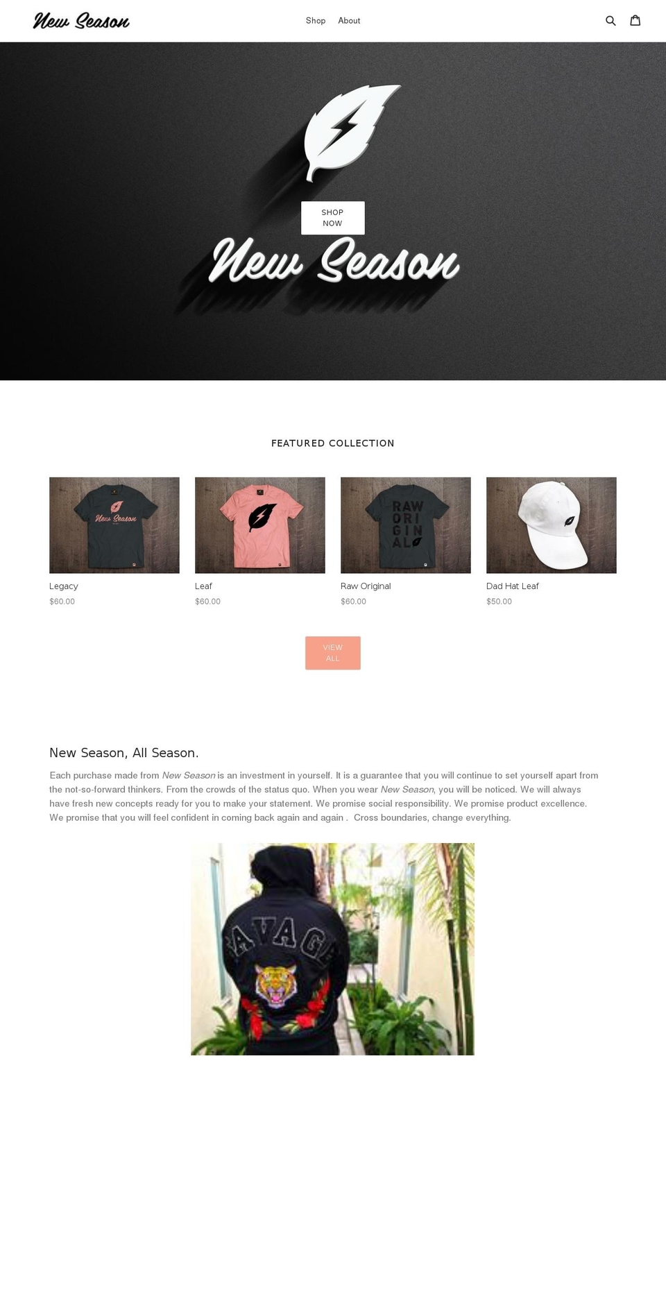 newseasonclothing.com — Shopify storefront screenshot