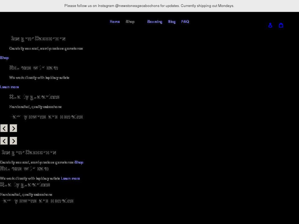 newstoneagecabochons.com shopify website screenshot