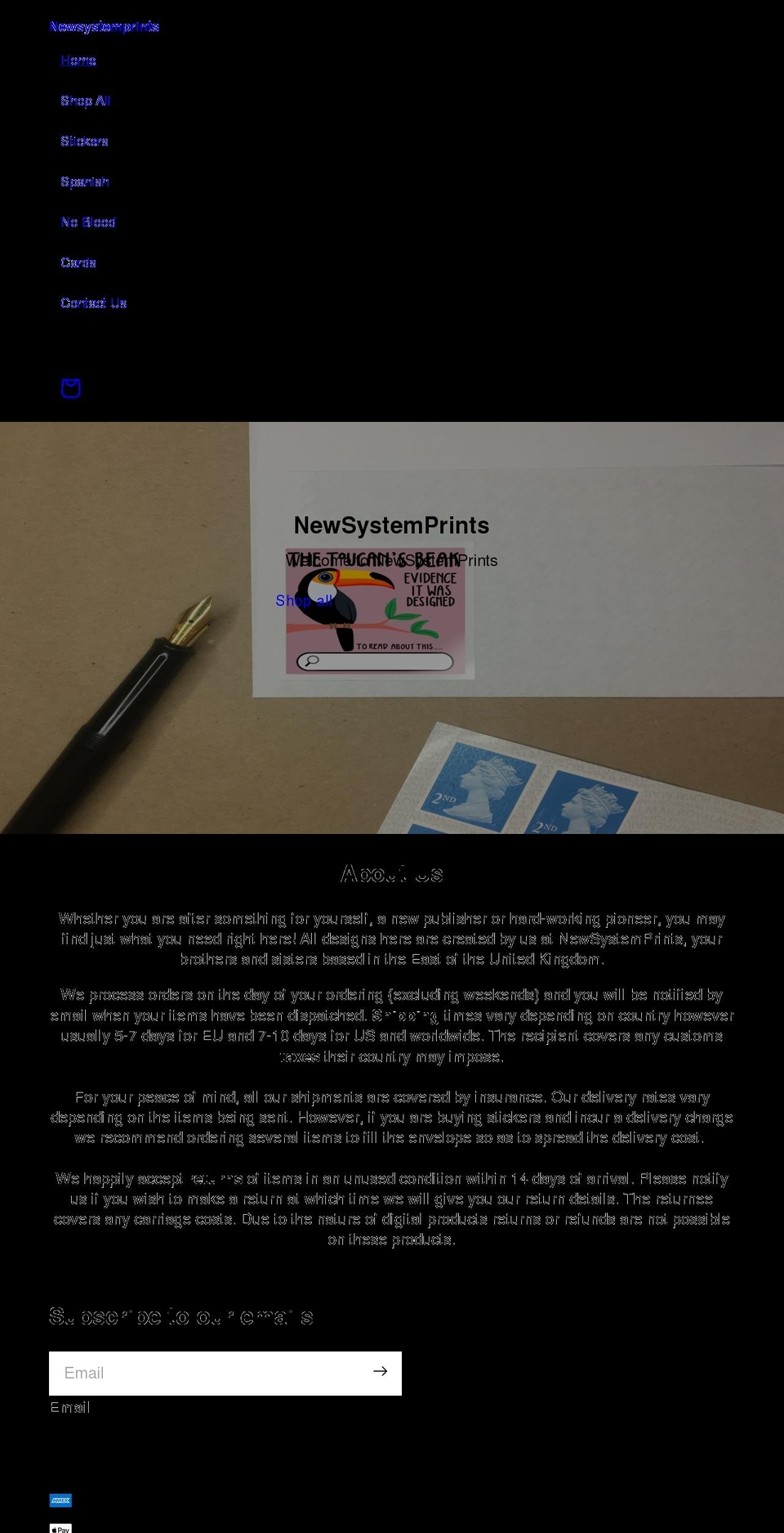 newsystemprints.com shopify website screenshot