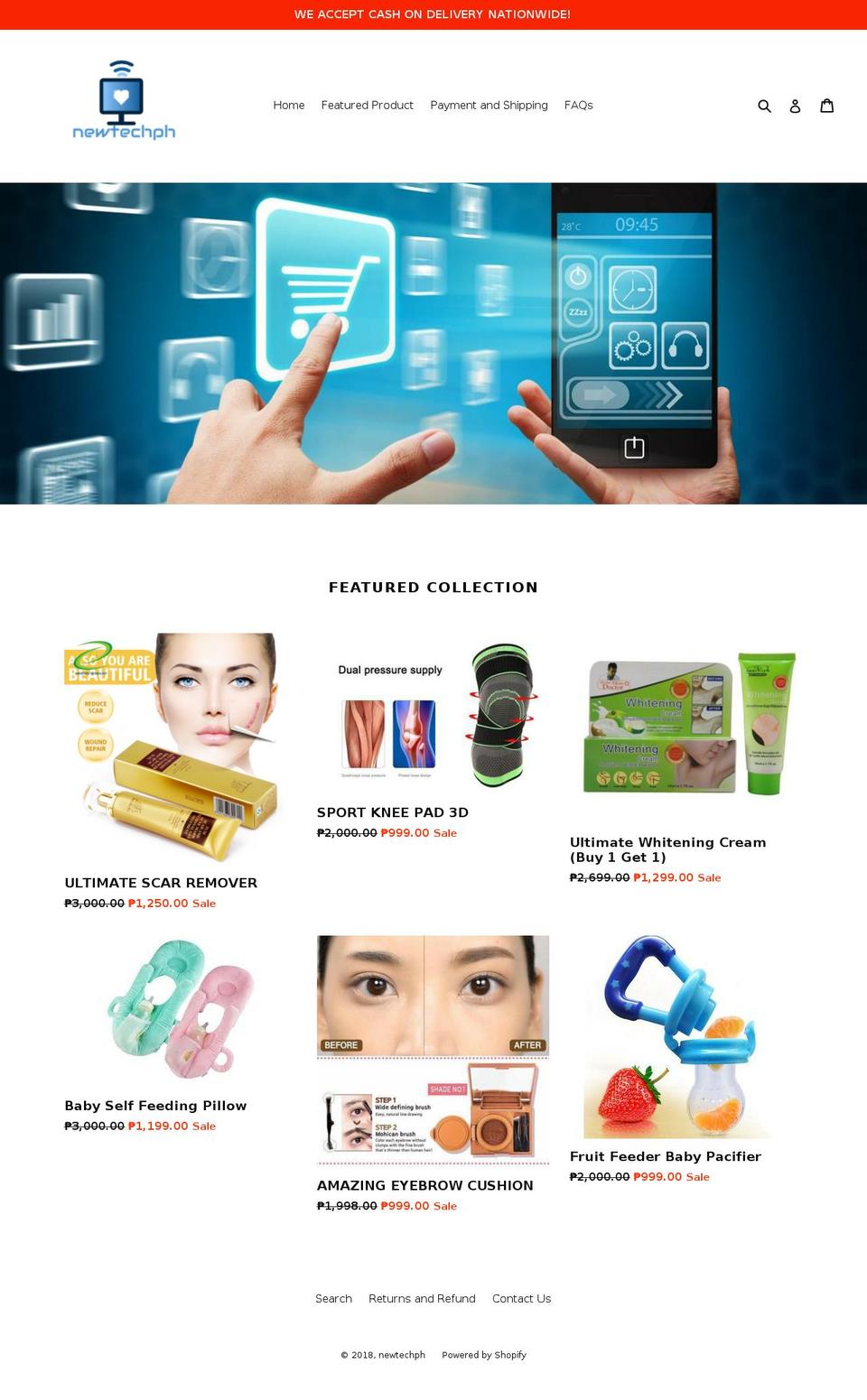 newtechph.com shopify website screenshot