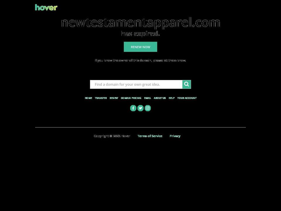 newtestamentapparel.com shopify website screenshot