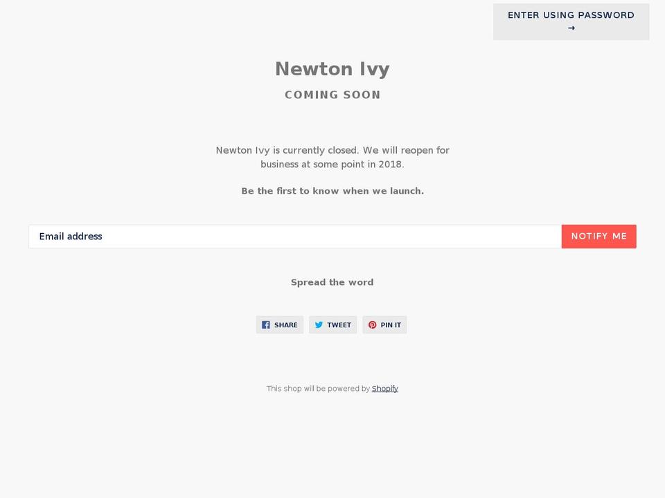 newtonivy.com — Shopify storefront screenshot