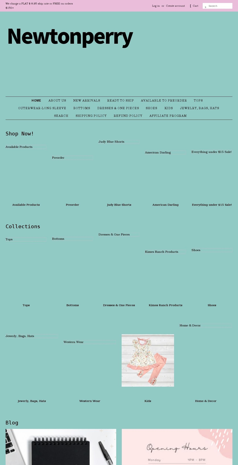 newtonperry.com shopify website screenshot