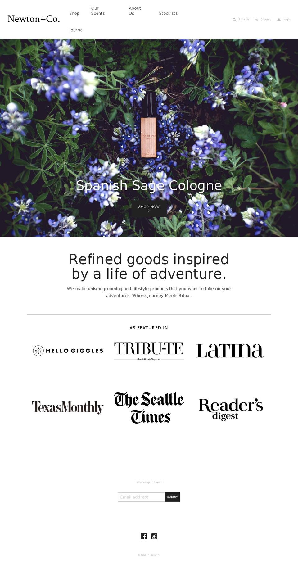 N+Co. 2016 Shopify theme site example newtonplusco.com
