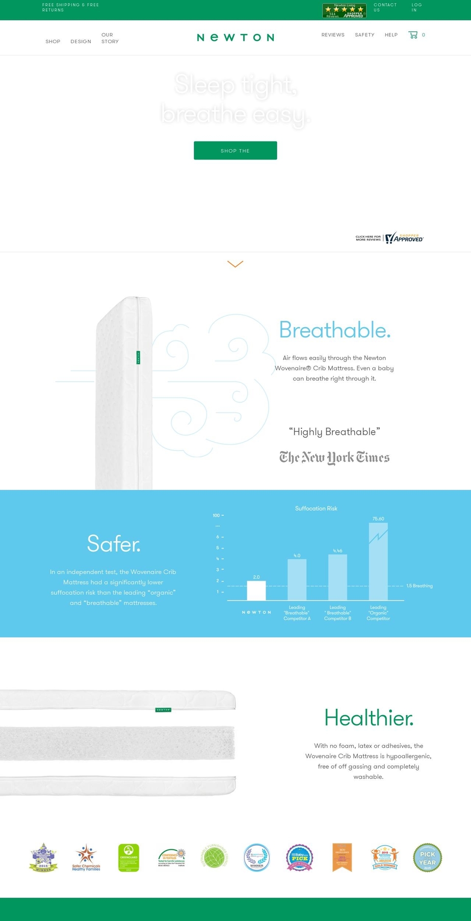 newtonsleep.com shopify website screenshot