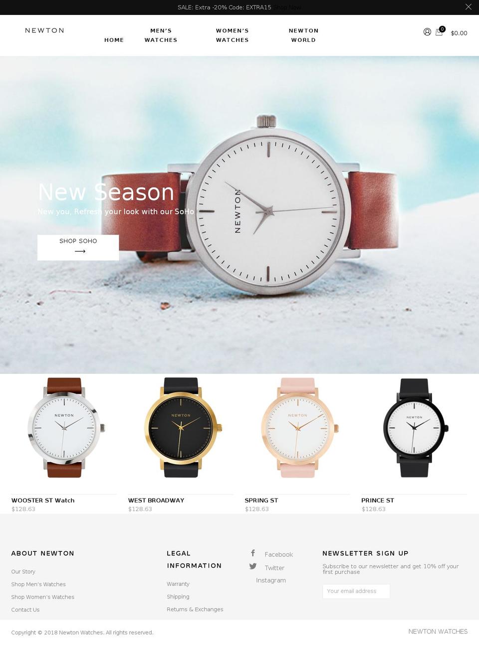 newtonwatches.com — Shopify storefront screenshot