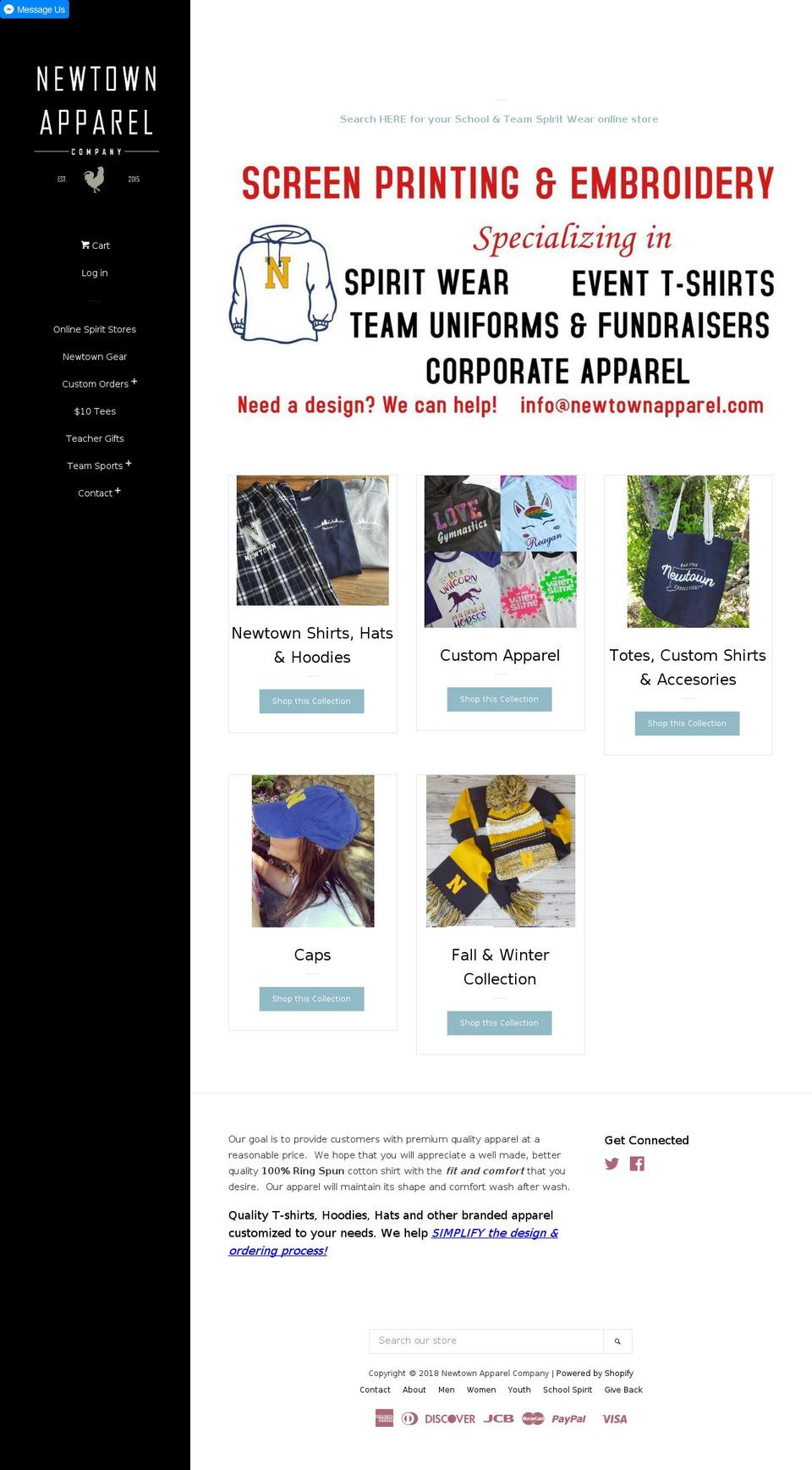 newtownapparel.com shopify website screenshot