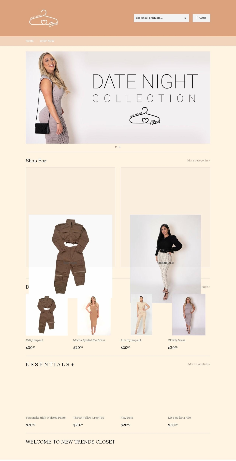 newtrendscloset.com shopify website screenshot
