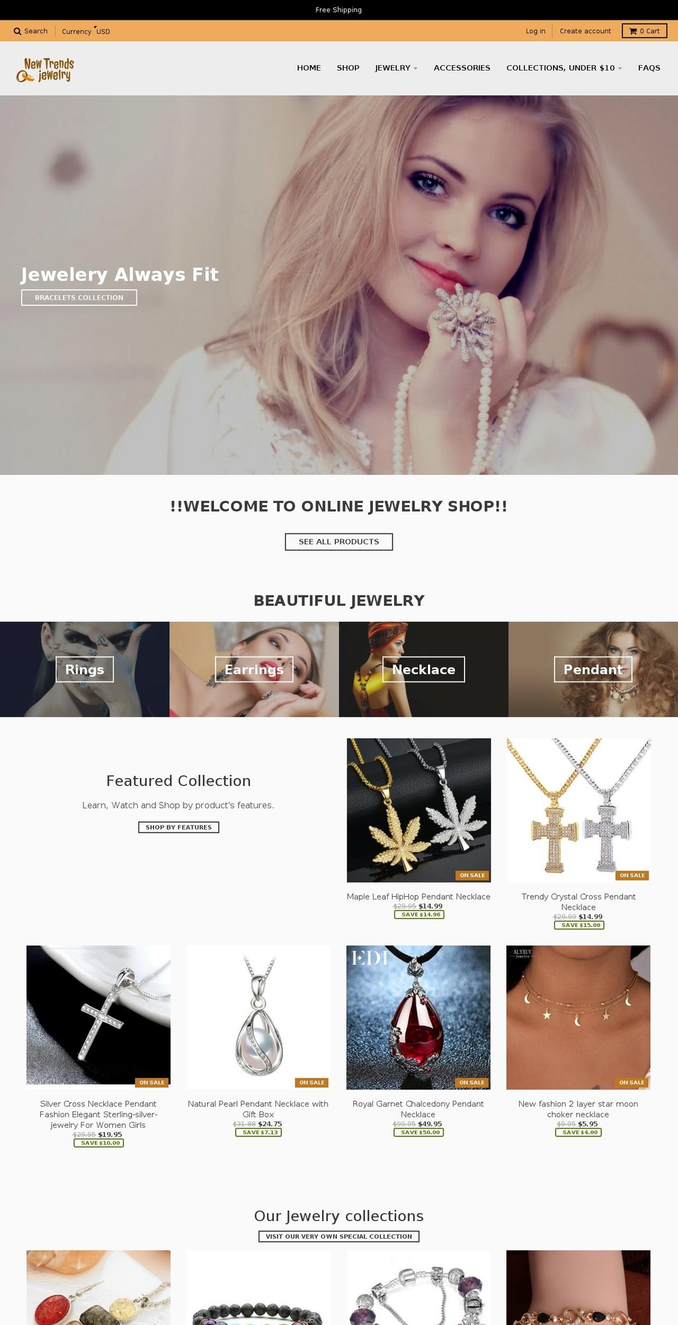 newtrendsjewelry.com — Shopify storefront screenshot
