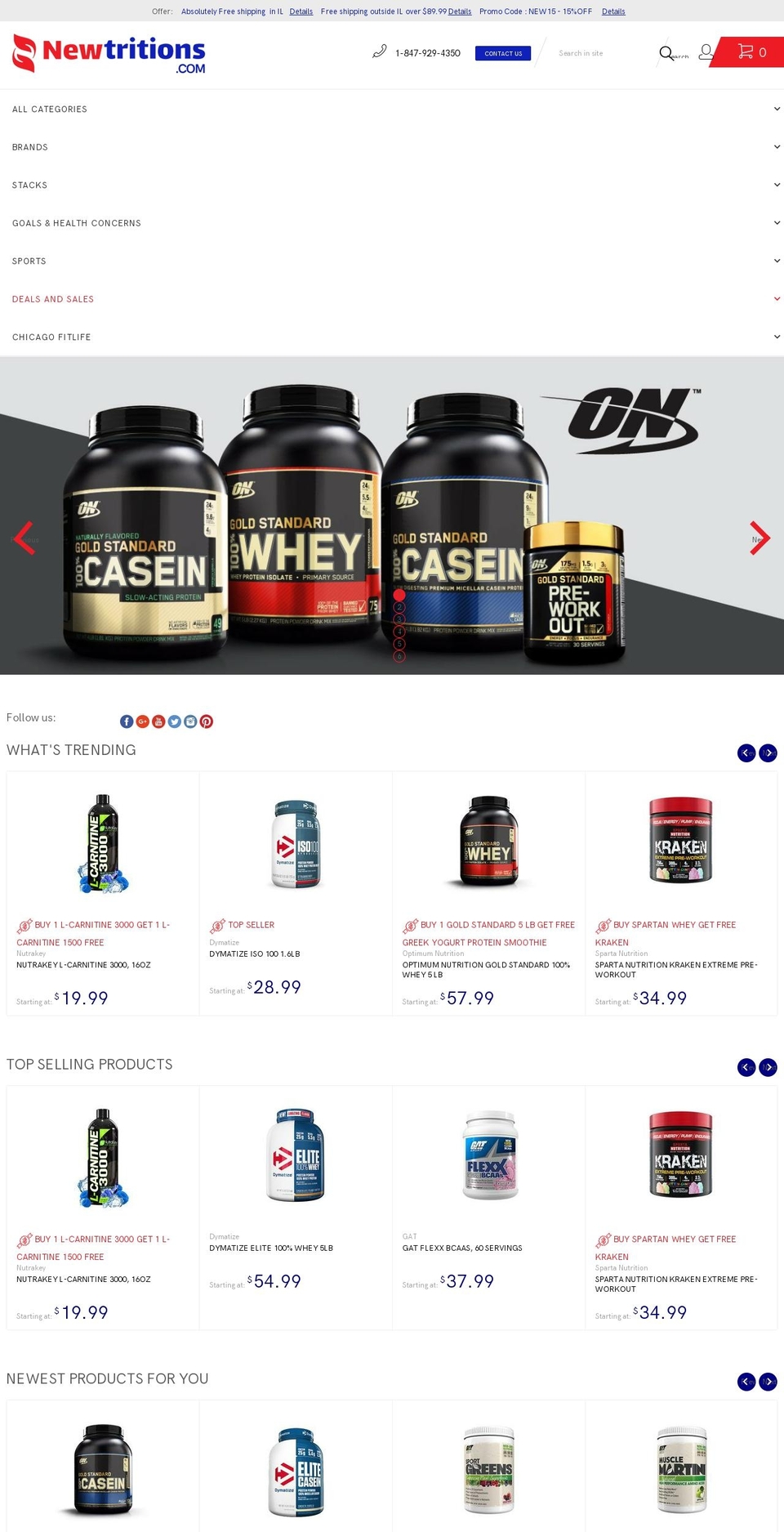 newtritions.com — Shopify storefront screenshot