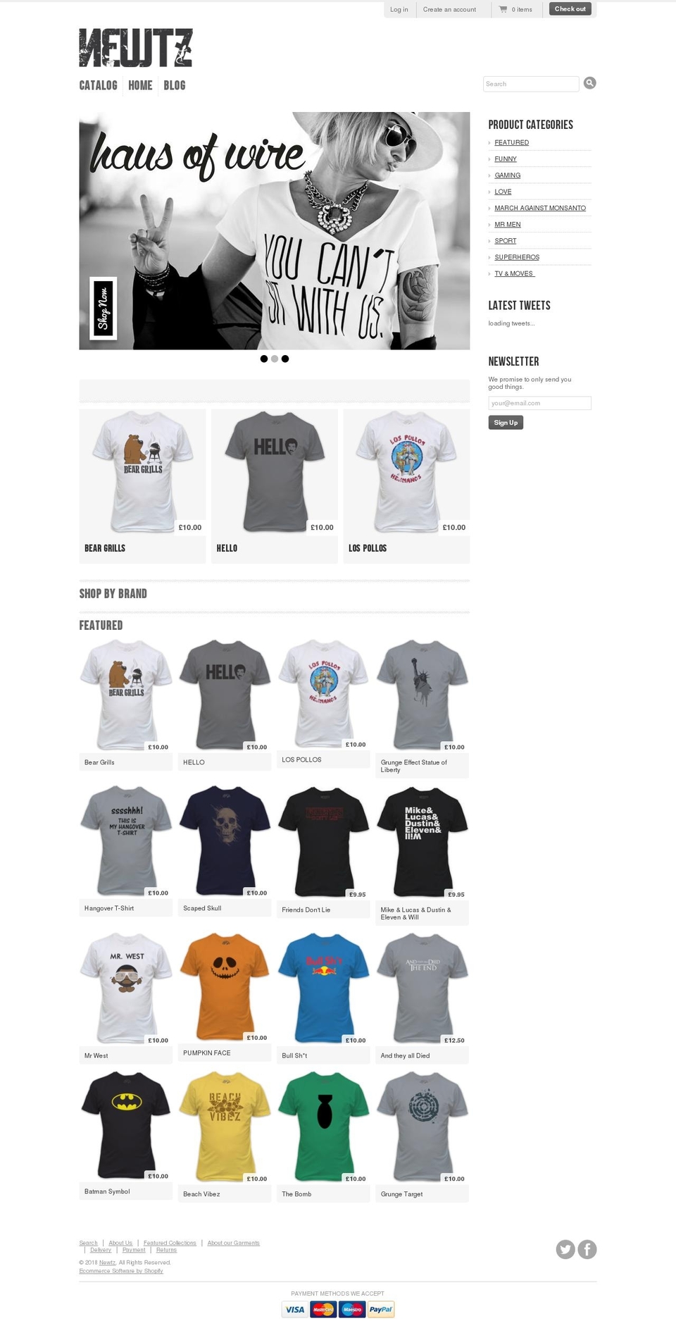 newtz.me shopify website screenshot