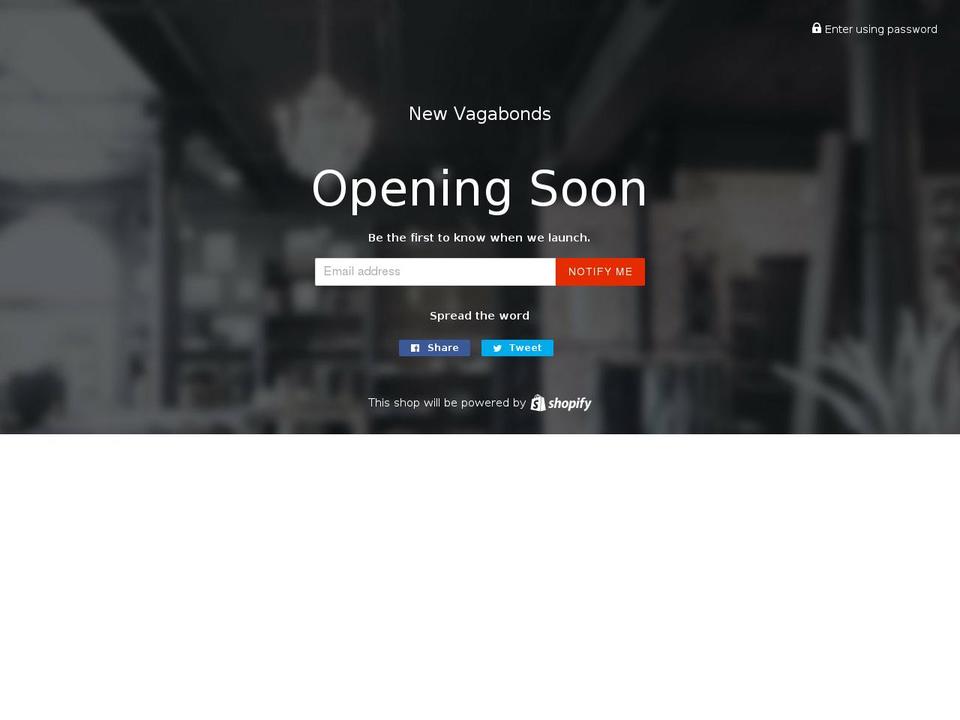 newvagabonds.com shopify website screenshot