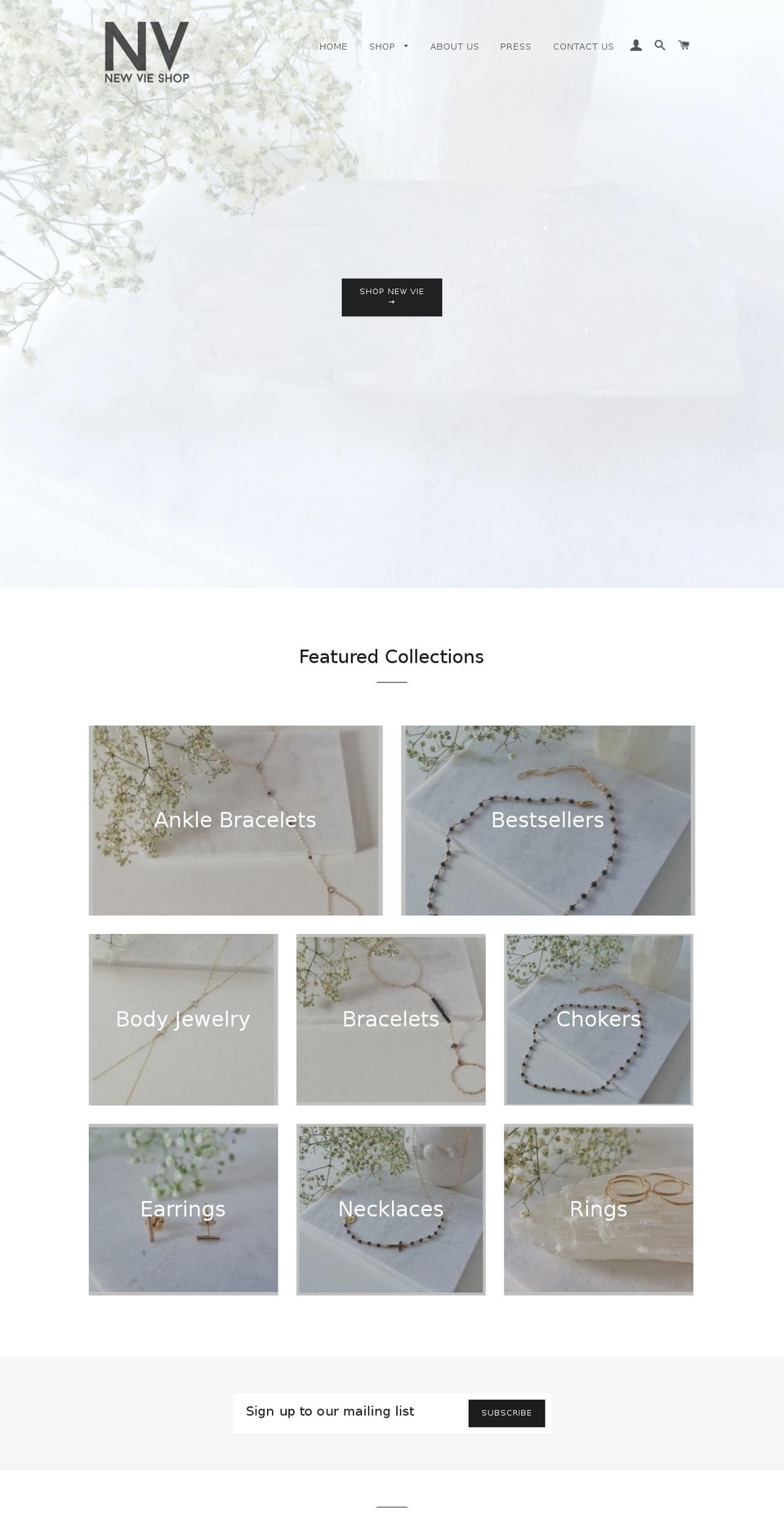 newvieshop.com shopify website screenshot