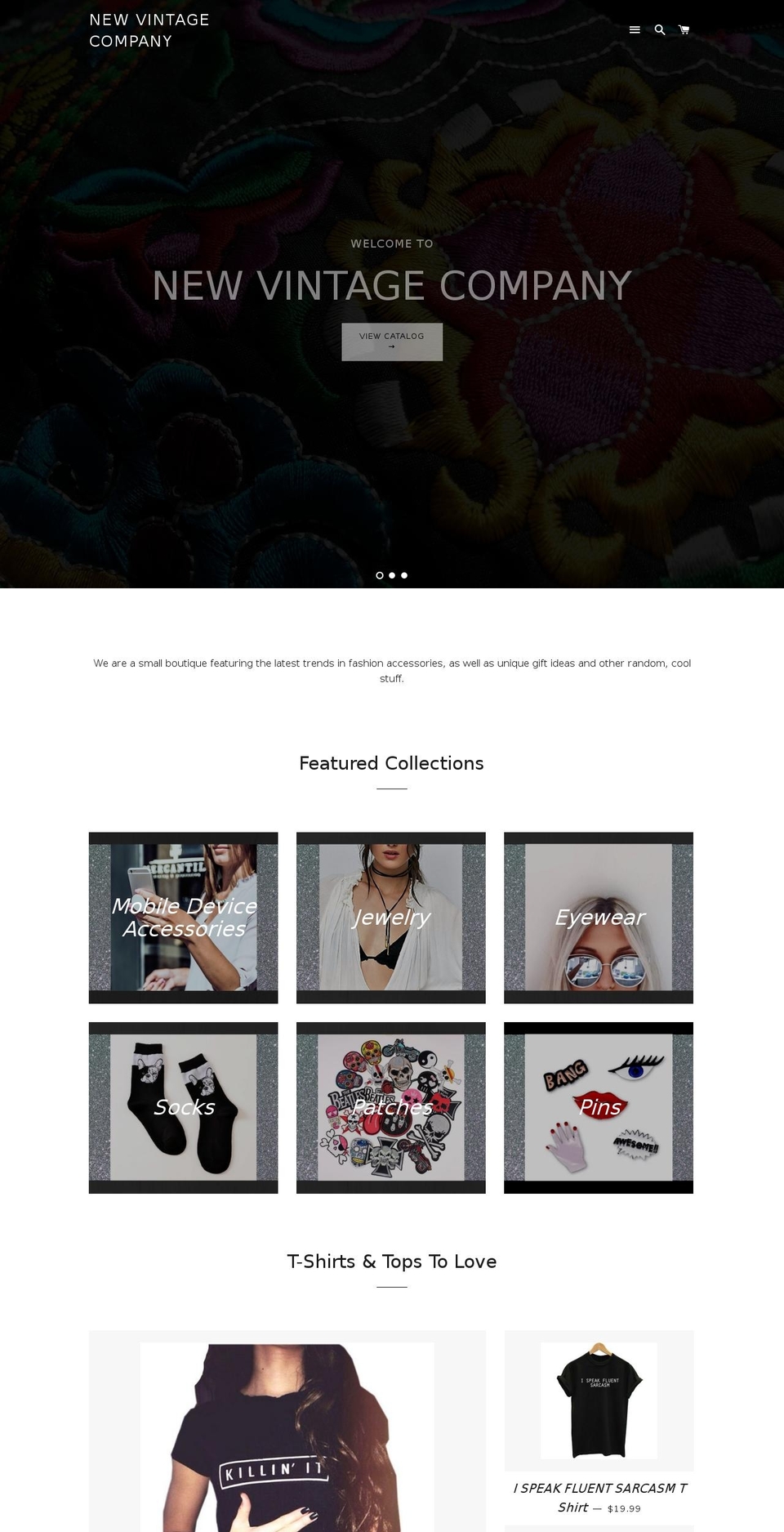 newvintagecompany.com shopify website screenshot