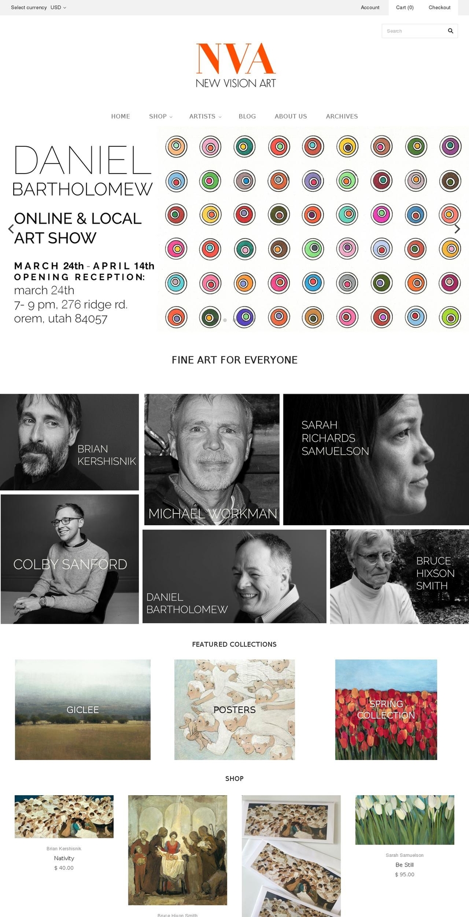 newvisionart.com shopify website screenshot