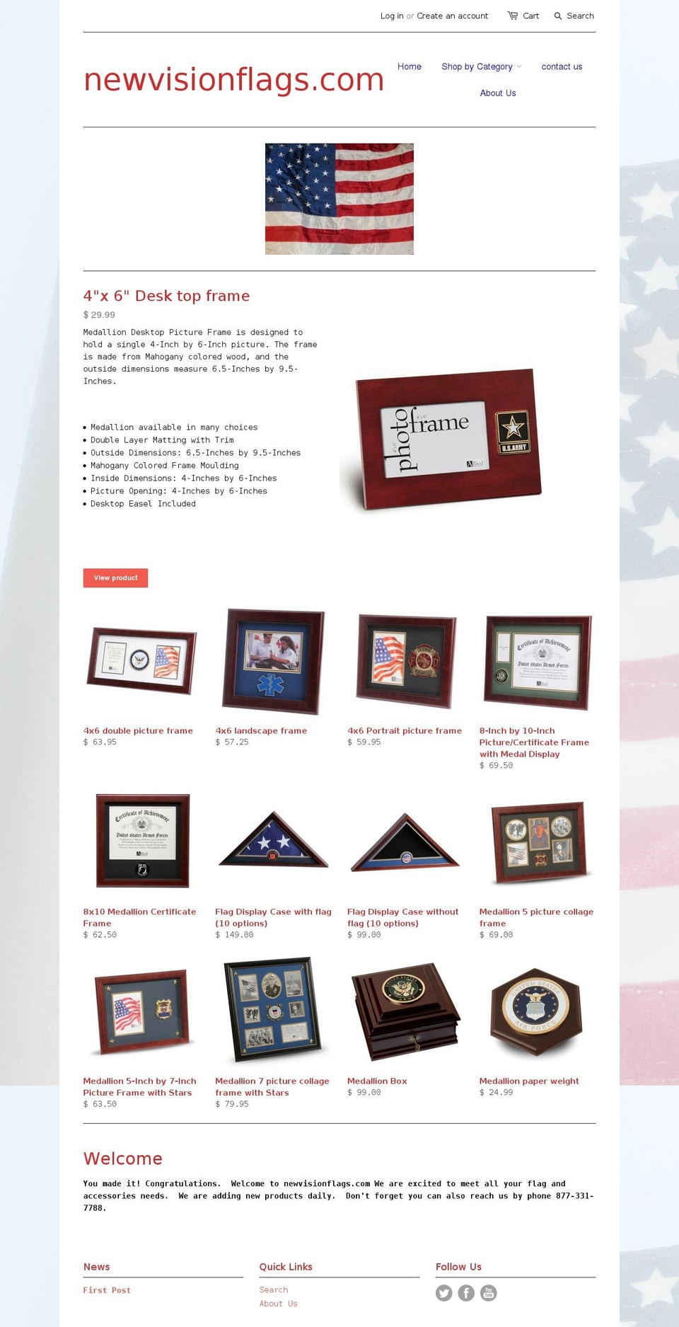 newvisionflags.com shopify website screenshot