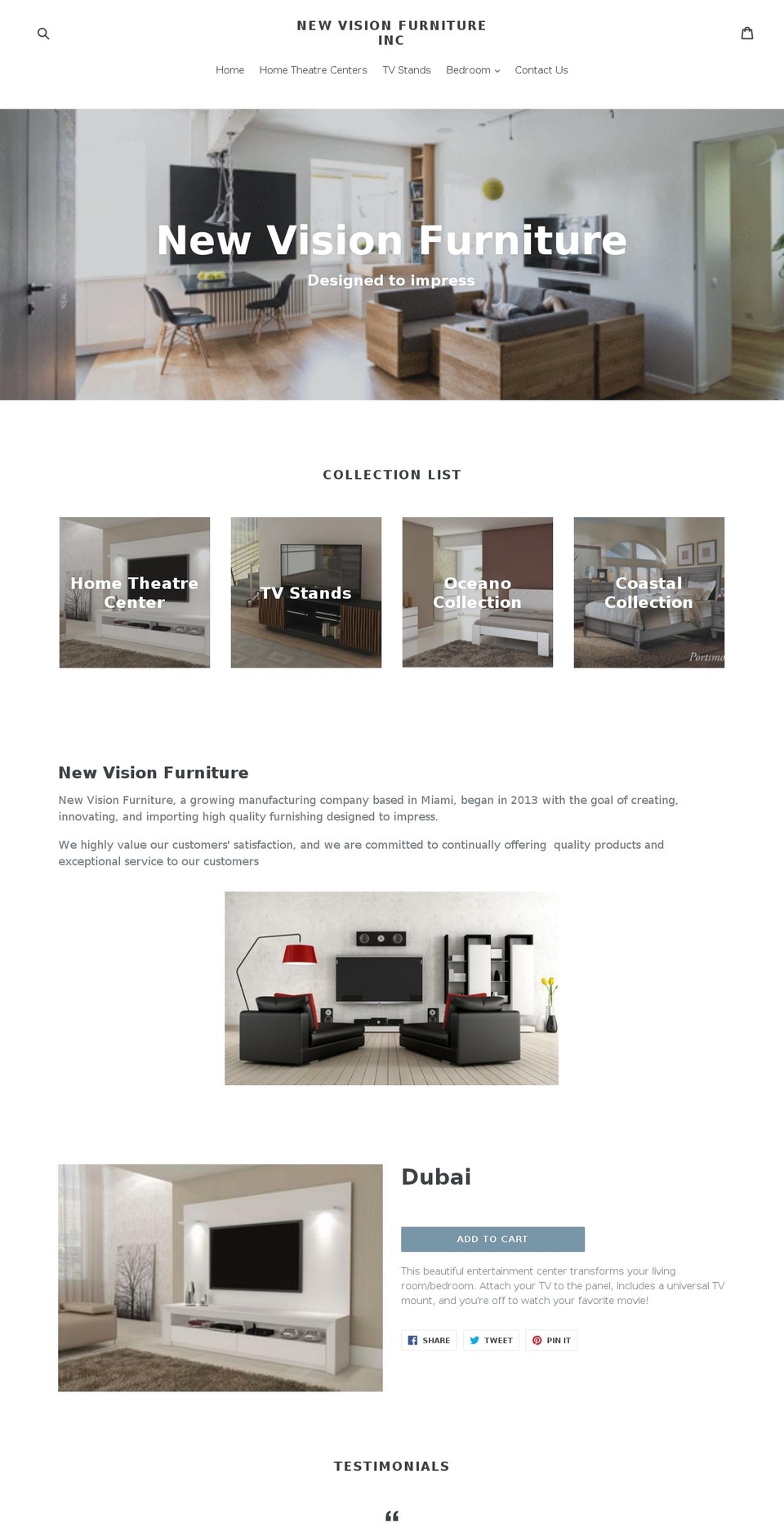 newvisionfurniture.com — Shopify storefront screenshot