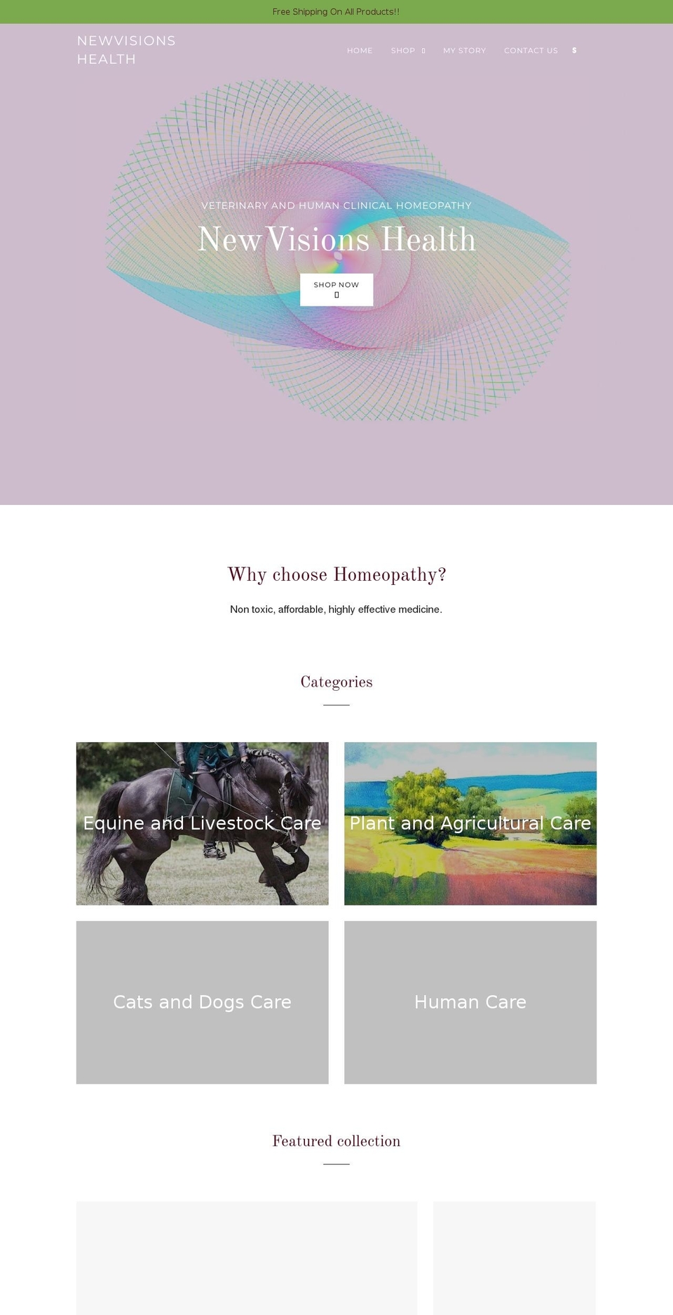 newvisionshealth.com shopify website screenshot