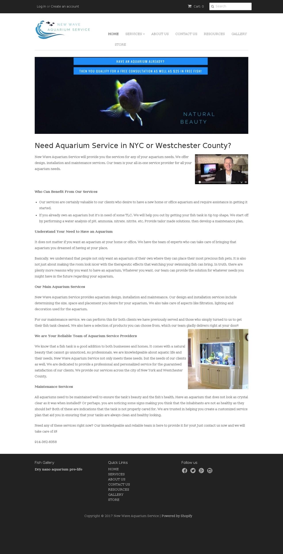 newwaveaquarium.com shopify website screenshot