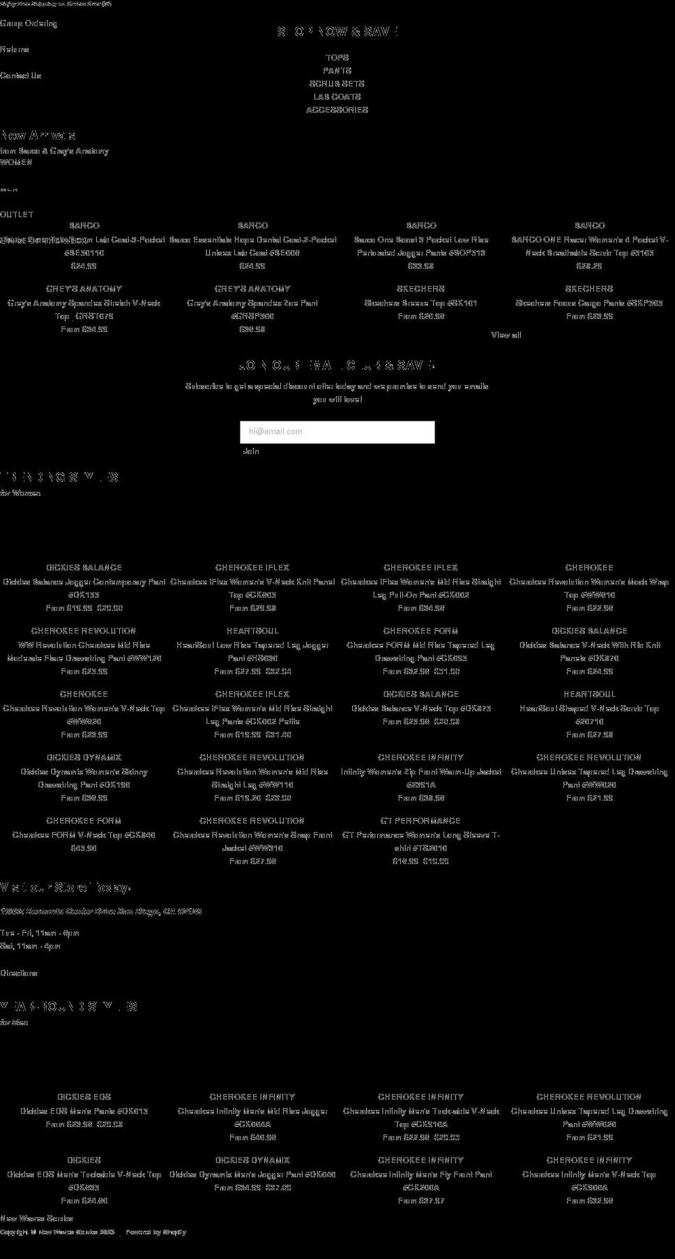 newwavesscrubs.com shopify website screenshot