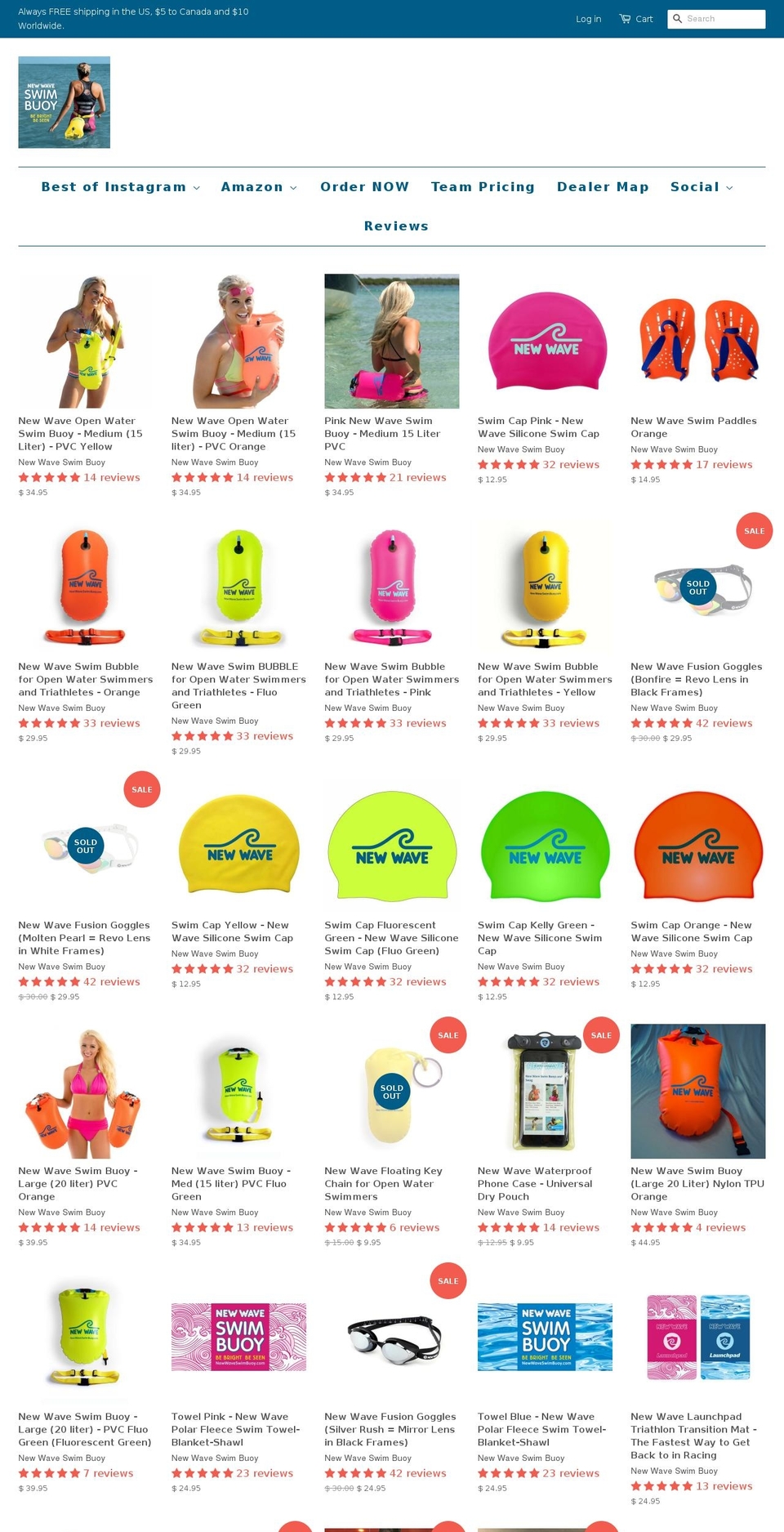 newwaveswimbouy.com — Shopify storefront screenshot