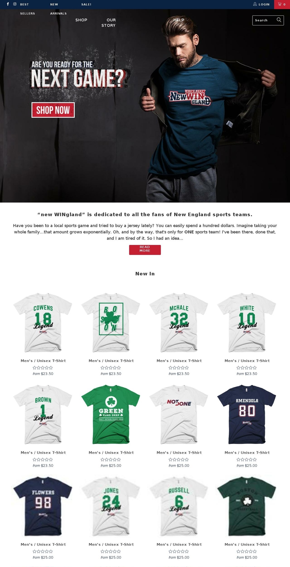 newwingland.net shopify website screenshot