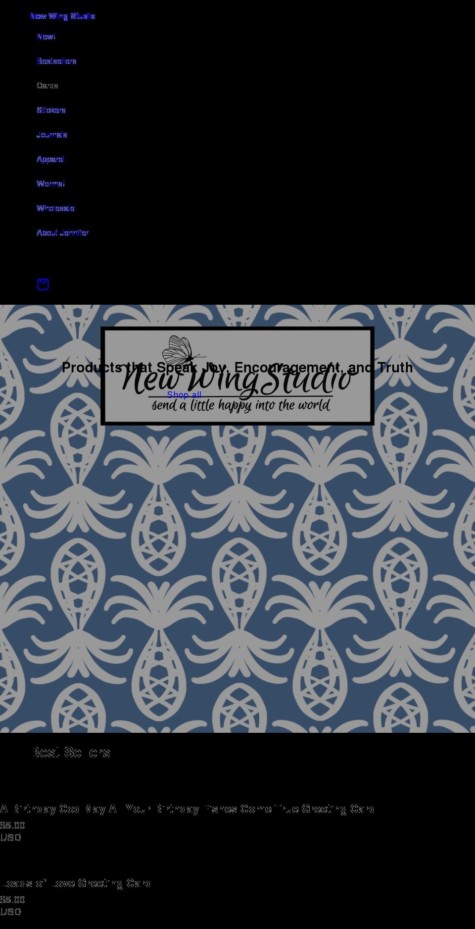 newwingstudio.com shopify website screenshot