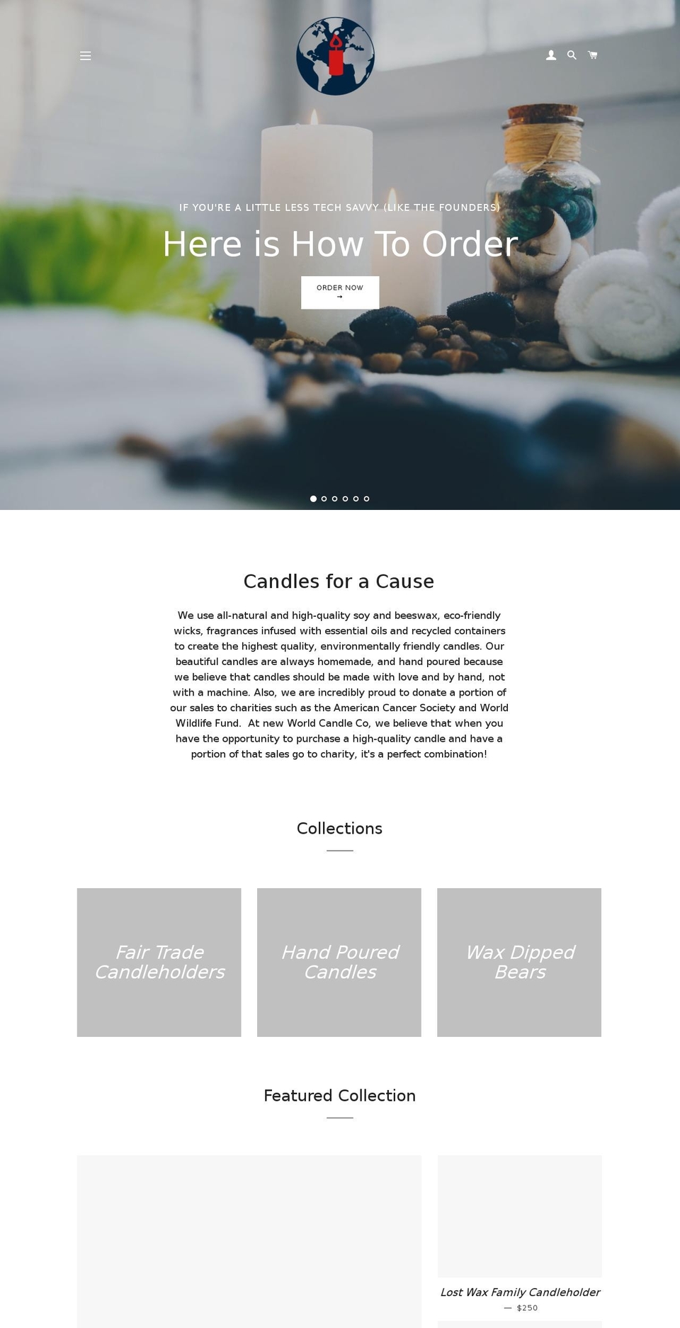 Backup Shopify theme site example newworldcandles.com