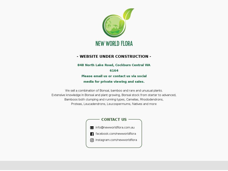 newworldflora.com.au shopify website screenshot