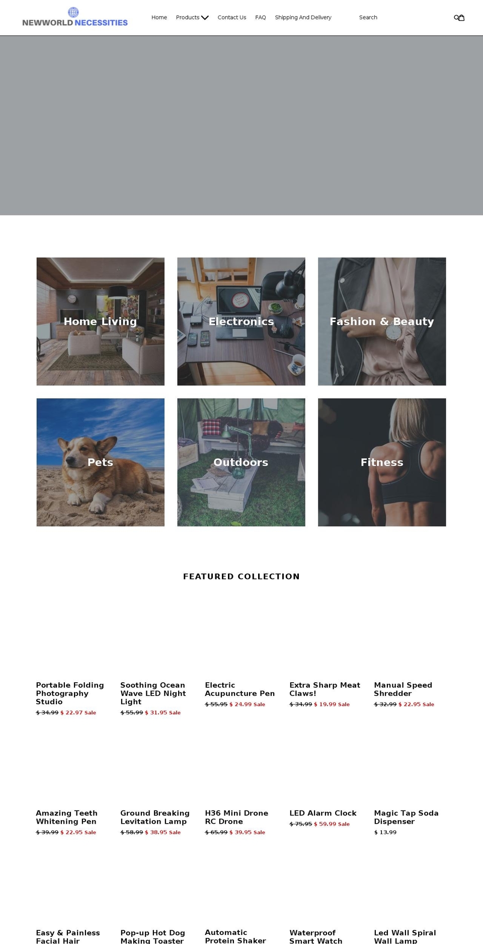 newworldnecessities.com — Shopify storefront screenshot