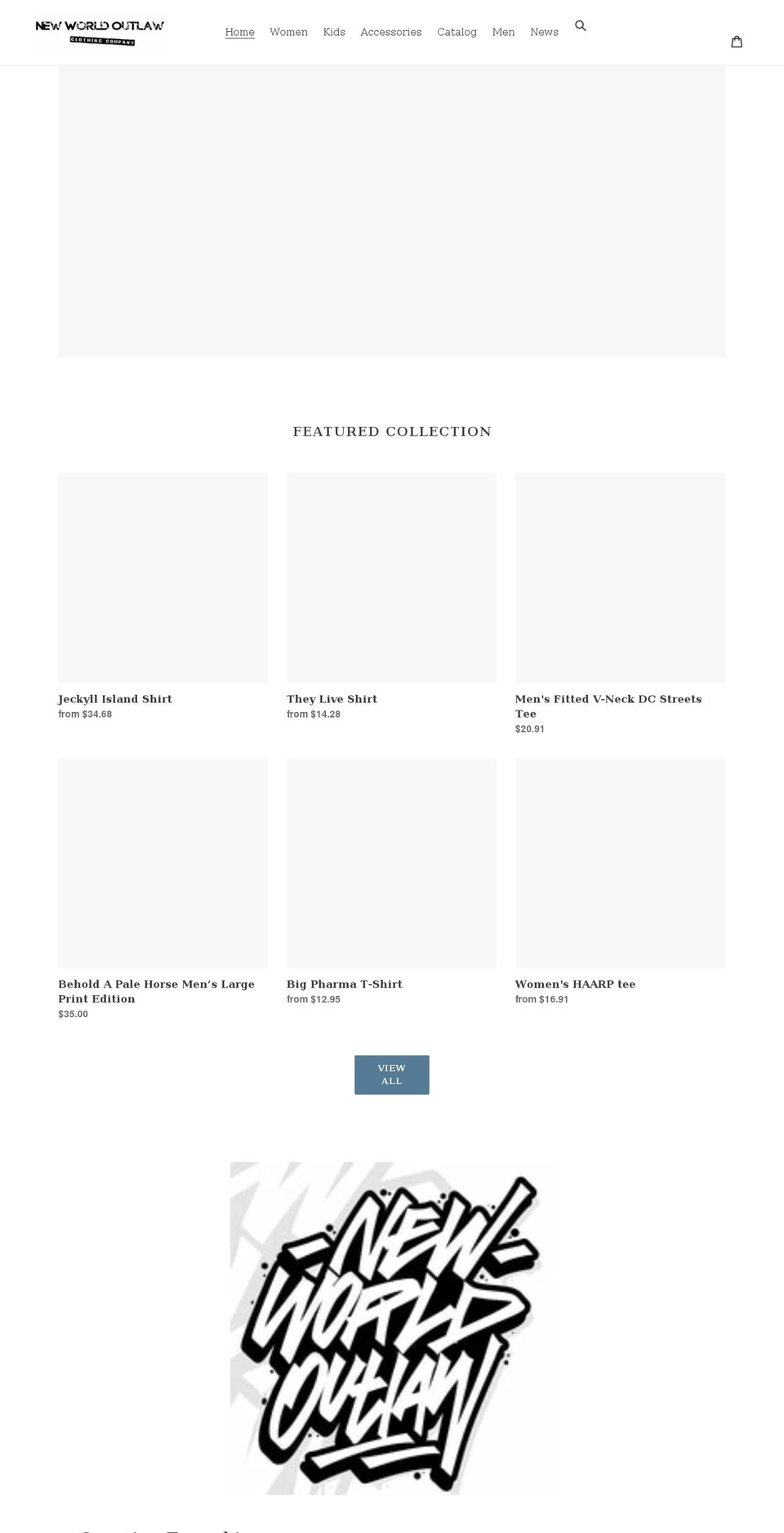 newworldoutlaw.com shopify website screenshot