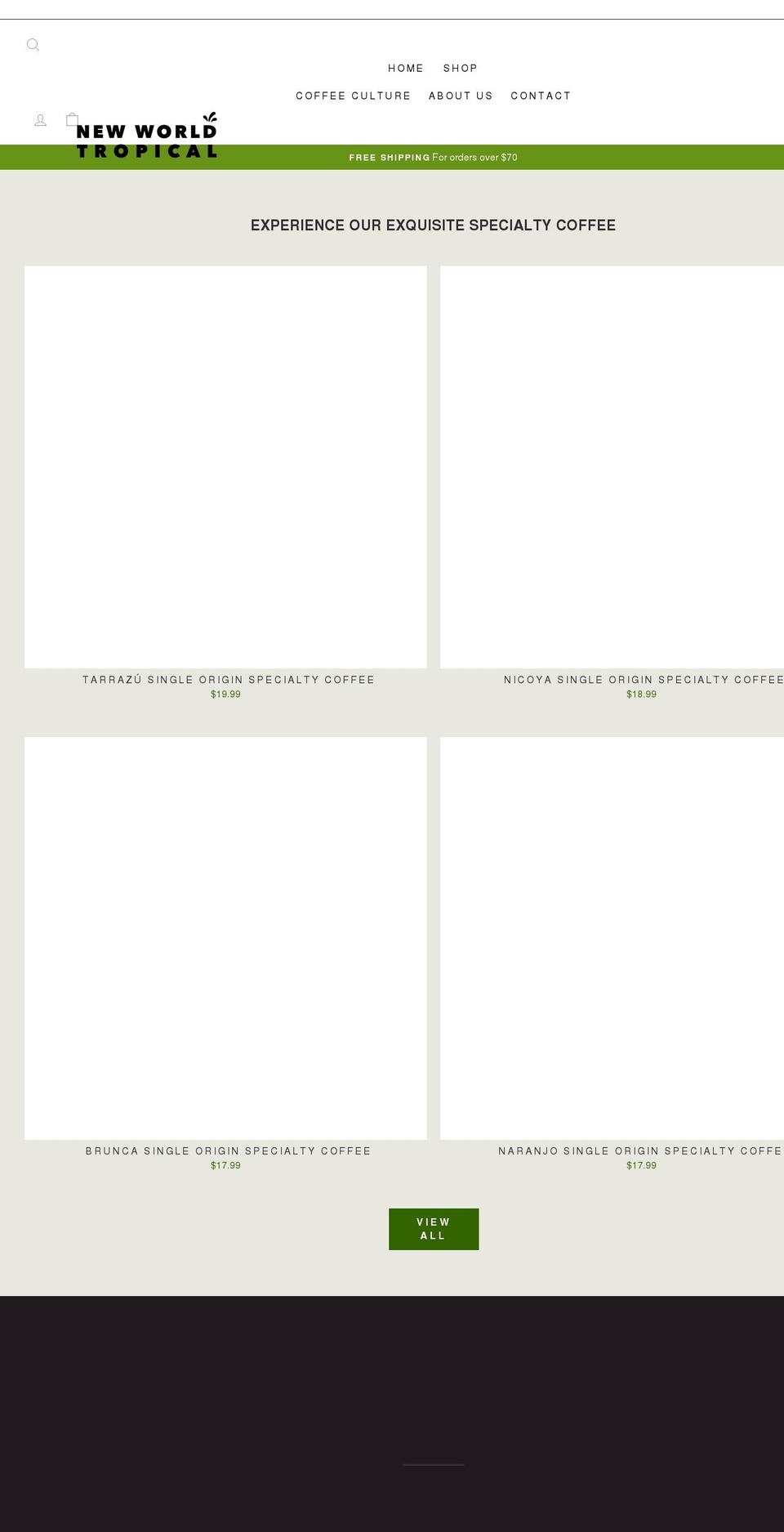 newworldtropical.com shopify website screenshot