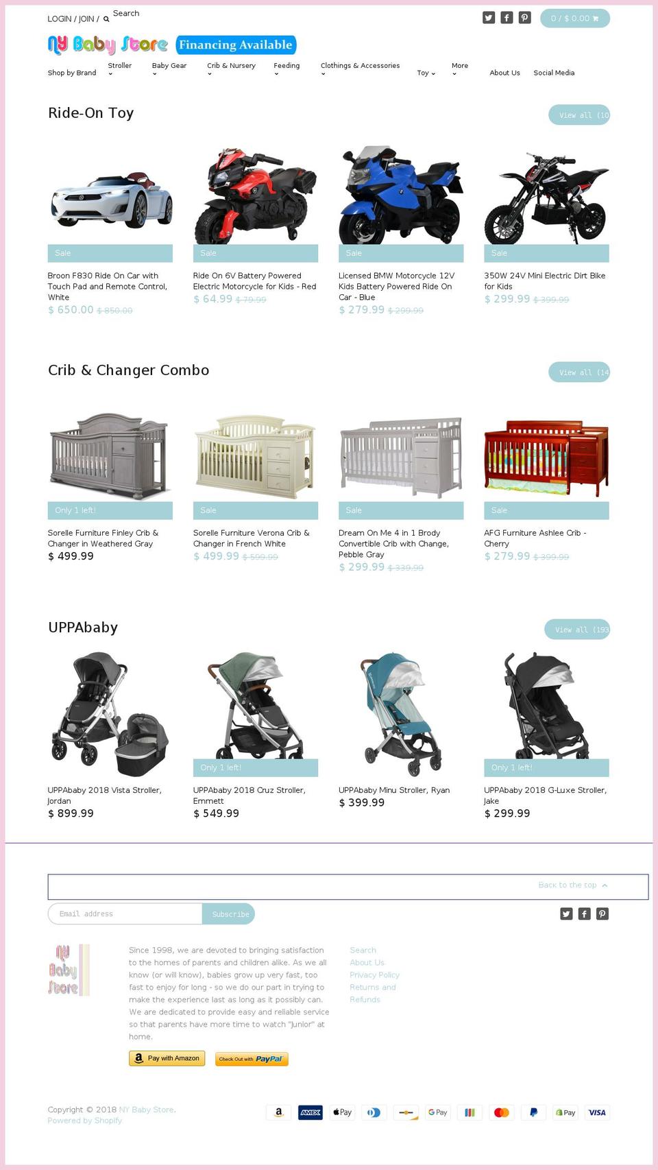 newyorkbabystore.com — Shopify storefront screenshot