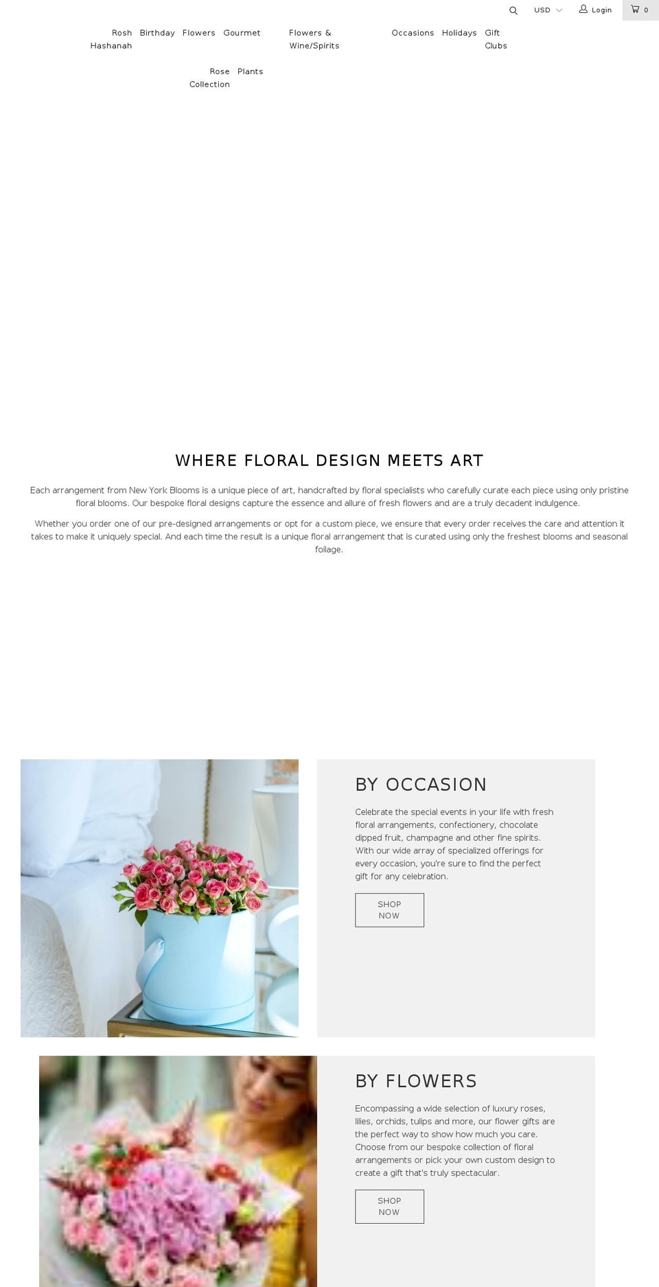 Banner New Design - Shopify theme site example newyorkblooms.com