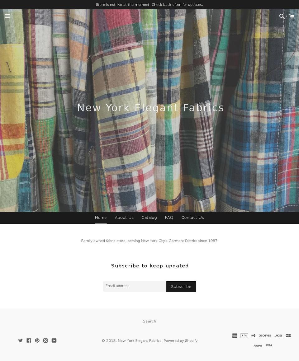 newyorkelegantfabrics.com — Shopify storefront screenshot