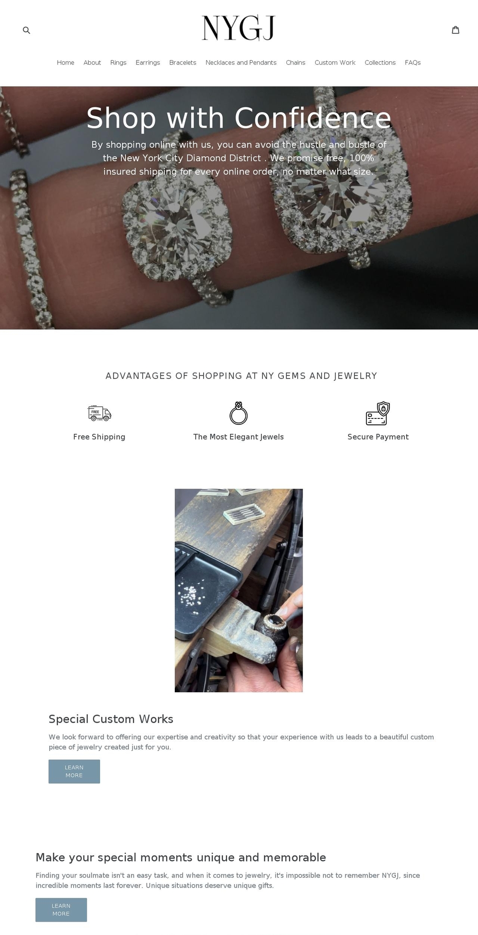 newyorkgemsandjewelryinc.com — Shopify storefront screenshot