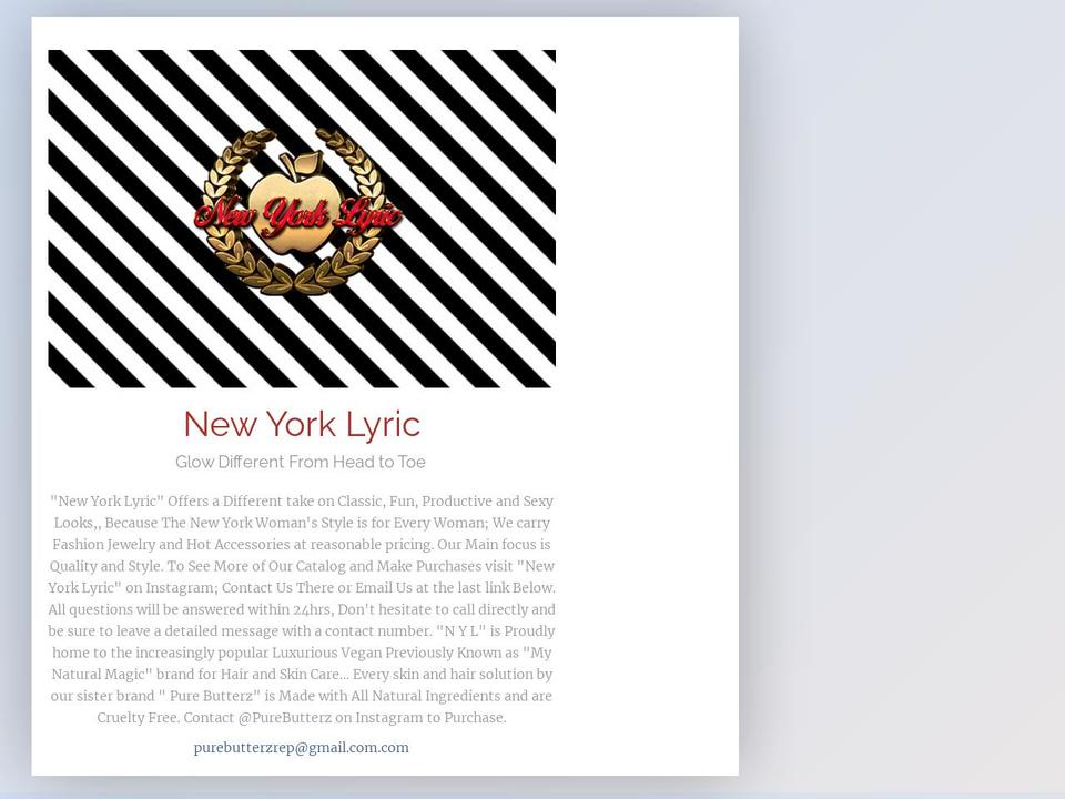 newyorklyric.com — Shopify storefront screenshot
