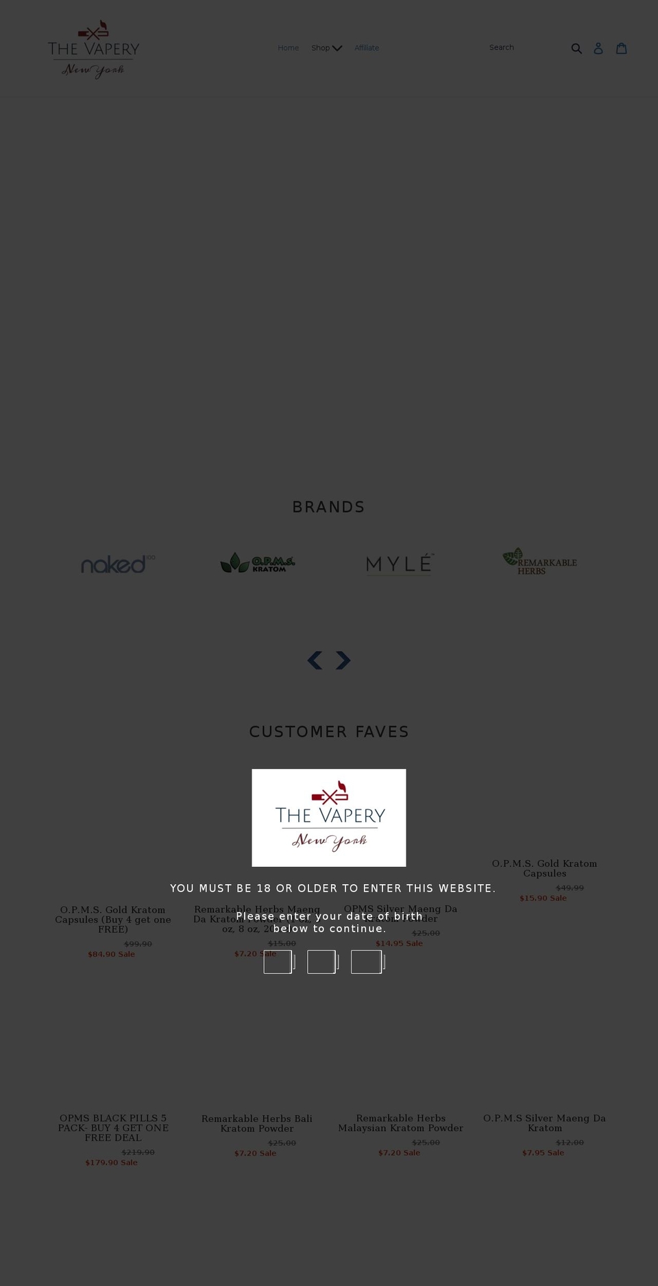 newyorkvapeking.com shopify website screenshot