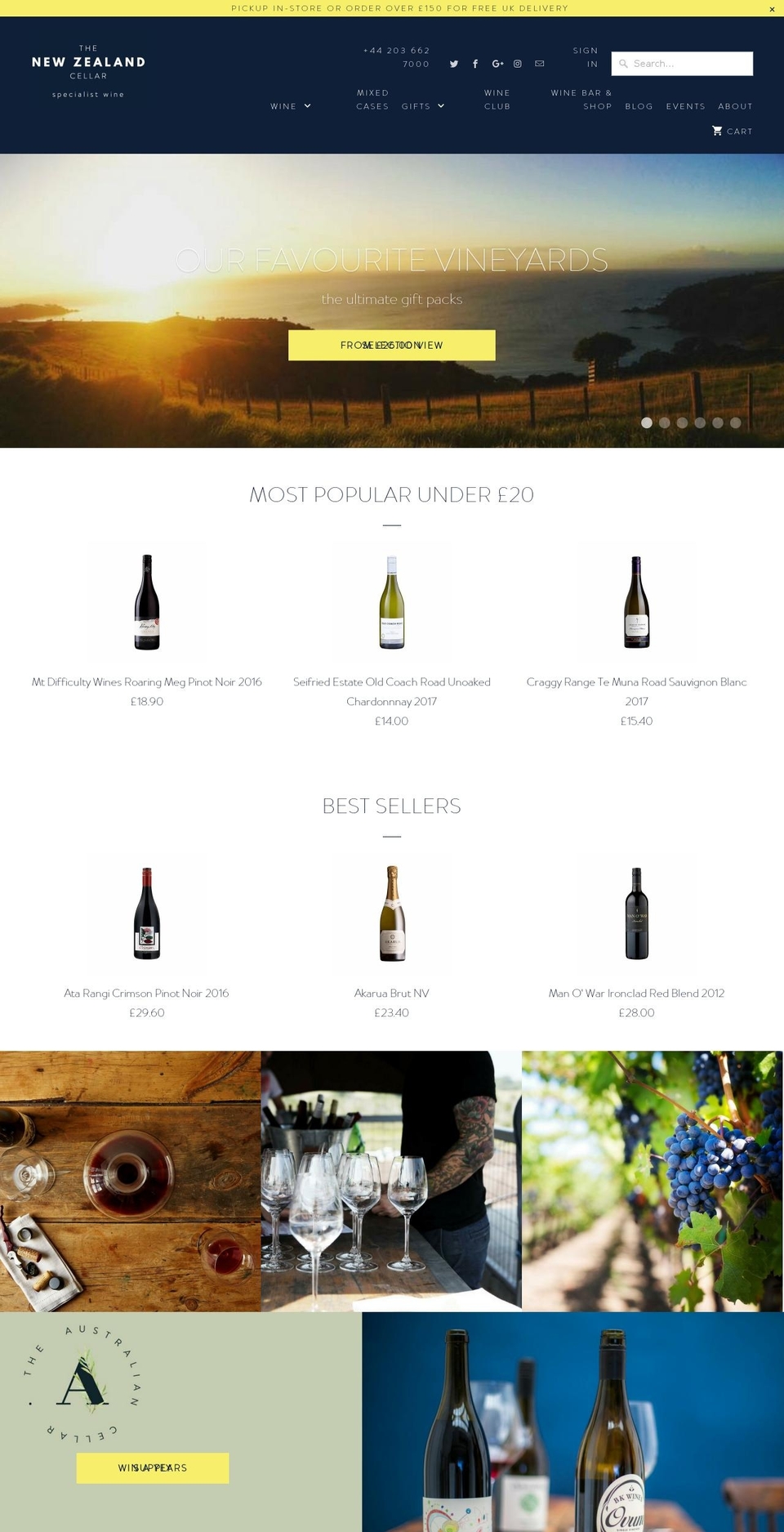 newzealandcellar.com — Shopify storefront screenshot