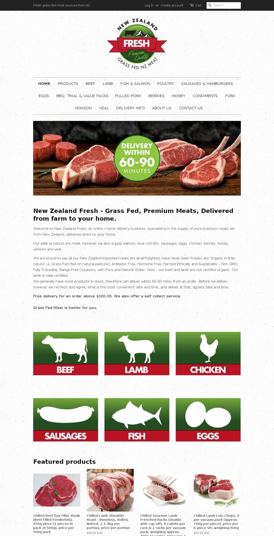 newzealandfreshmeat.com shopify website screenshot