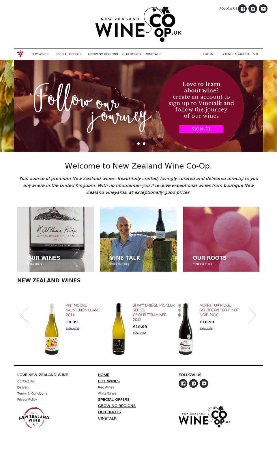 newzealandwinecoop.uk shopify website screenshot