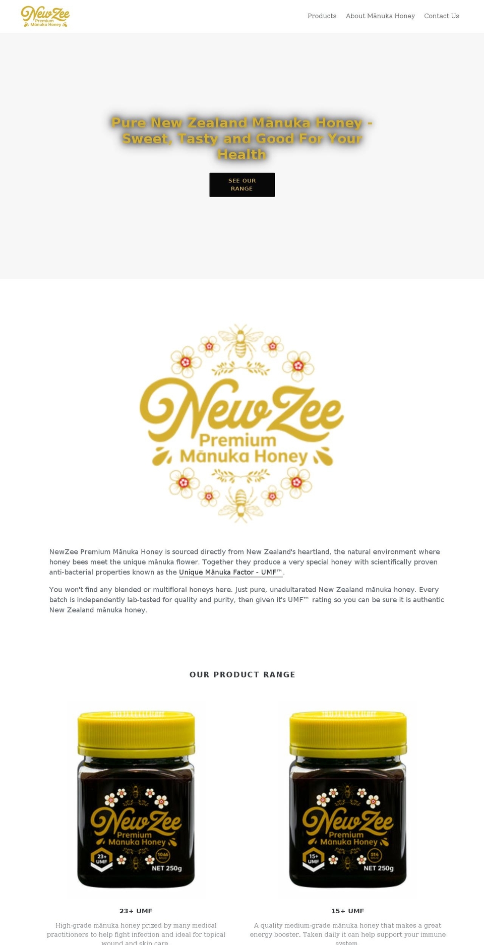 newzeemanuka.com shopify website screenshot