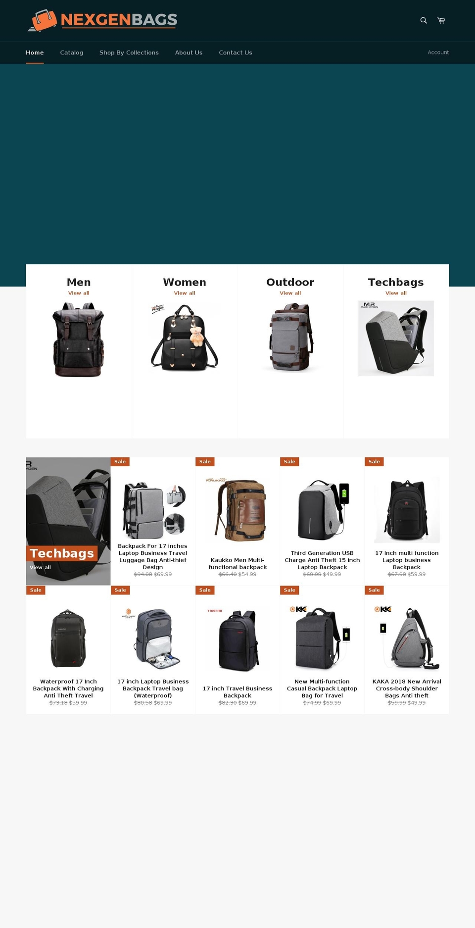 nexgenbags.com — Shopify storefront screenshot